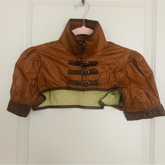 Steam Punk Ren Fair Brown Leather Jacket Costume - Picture 1 of 7